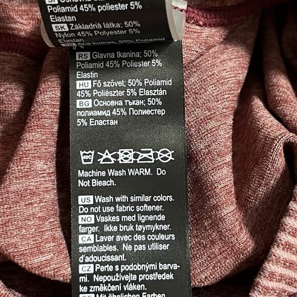 Kari Traa Baselayer Top Womens L/XL Red Long Sleeve Mock Neck Ski Hiking - Picture 7 of 8